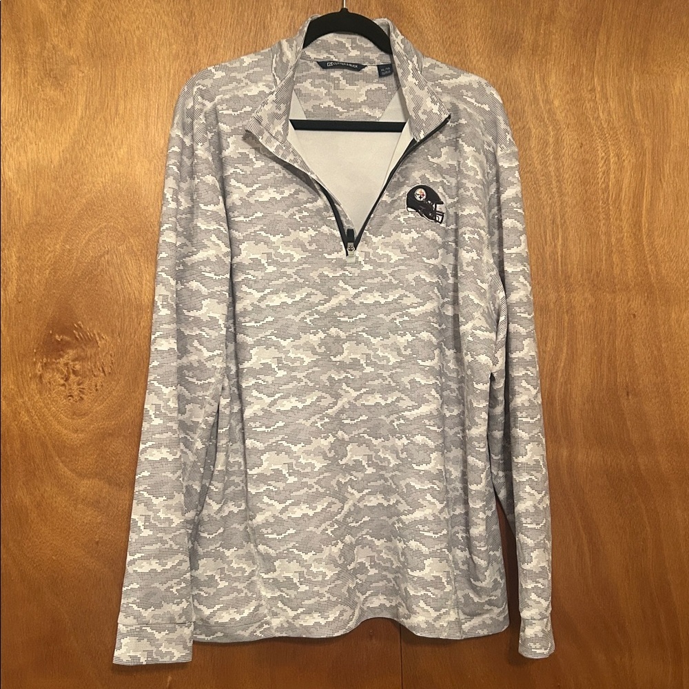 Cutter & Buck Gray Camo Quarter-Zip Sweatshirt